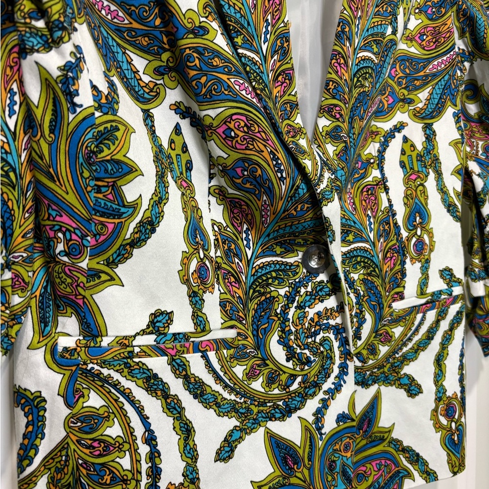 New York Collection Colorful Paisley Blazer Size Small - Picture 6 of 10